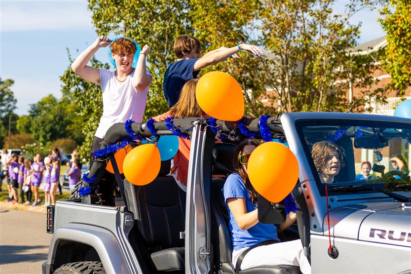 Students at the Summit High homecoming parade